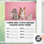 4 Nothilfe für Haustiere Fensteraufkleber (Zuhause)