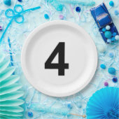 4 - number four plate pappteller (Party)