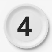 4 - number four plate pappteller (Vorderseite)