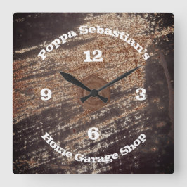 4 Nummer Rusty Black Patina Werkstatt Runde Wanduhr