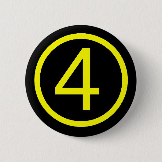 4 - Nummer vier Button (Vorderseite)
