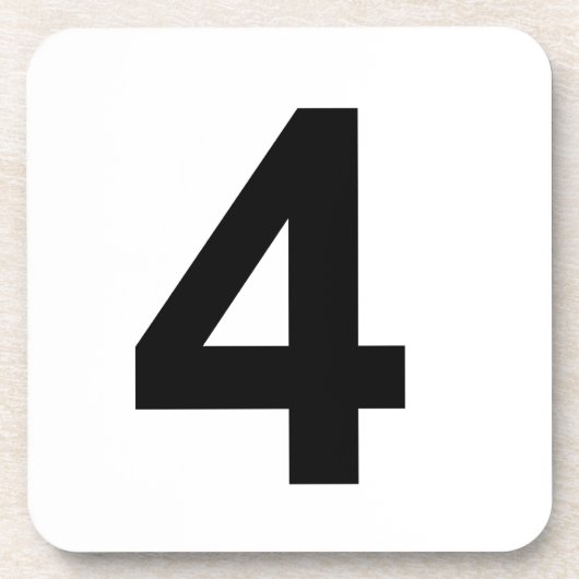 4 - Nummer vier Getränkeuntersetzer (Vorderseite)