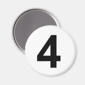 4 - Nummer vier Magnet (Vorderseite/Rückseite)