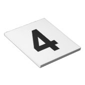 4 - Nummer vier Notizblock (angewinkelt)