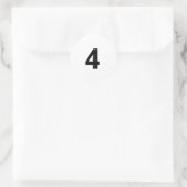 4 - Nummer vier Runder Aufkleber (Tasche)