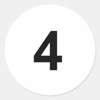 4 - Nummer vier Runder Aufkleber