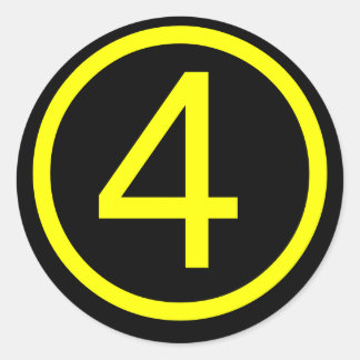 4 - Nummer vier Runder Aufkleber