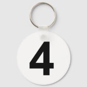 4 - Nummer vier Schlüsselanhänger (Vorderseite)