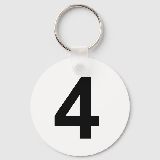 4 - Nummer vier Schlüsselanhänger (Vorderseite)