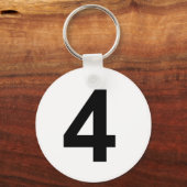 4 - Nummer vier Schlüsselanhänger (Vorderseite)