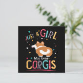 4 Nur Ein Mädchen Das Corgi Liebt Einladung (Stehend Vorderseite)