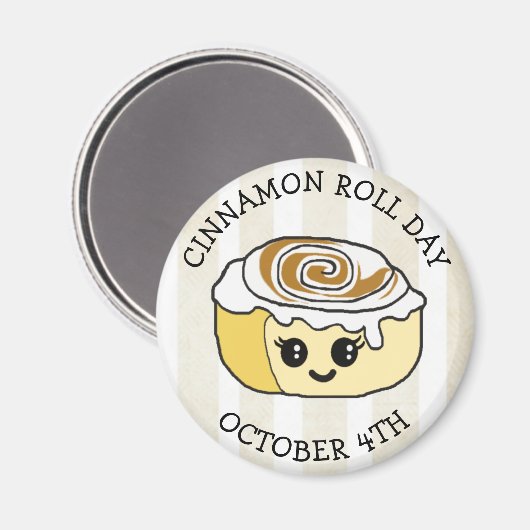 4. Oktober ist Cinnamon Roll Day Magnet (Vorderseite/Rückseite)