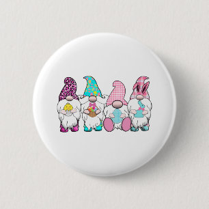 4 Ostergnomen Pastel Frühling Bunny Ears Gingham R Button