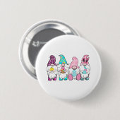 4 Ostergnomen Pastel Frühling Bunny Ears Gingham R Button (Vorne & Hinten)