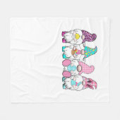 4 Ostergnomen Pastel Frühling Bunny Ears Gingham R Fleecedecke (Vorderseite (Horizontal))