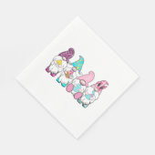 4 Ostergnomen Pastel Frühling Bunny Ears Gingham R Serviette (Ecke)
