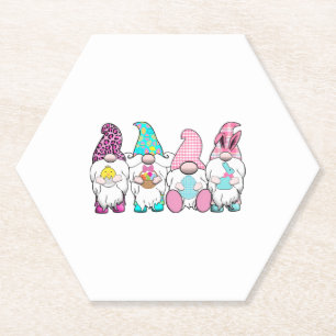4 Ostergnomen Pastel Frühling Bunny Ears Gingham R Untersetzer