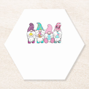 4 Ostergnomen Pastel Frühling Bunny Ears Gingham R Untersetzer