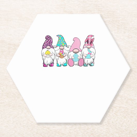 4 Ostergnomen Pastel Frühling Bunny Ears Gingham R Untersetzer (Vorderseite)