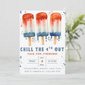 4. Out 4. Juli Unabhängigkeitstag Einladung (Stehend Vorderseite)