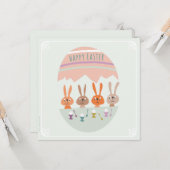 4 paashaasjes aan tafel karte (Vorderseite/Rückseite Beispiel)