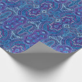 4 Paisley in blau Geschenkpapier (Ecke)