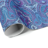 4 Paisley in blau Geschenkpapier (Rolleneckpunkt)