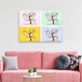 4-Panel-Bäume mit 4-Saisons Leinwanddruck (Insitu (Wohnzimmer))