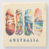 4-Panel Scenic Australien Steinuntersetzer (Vorderseite)