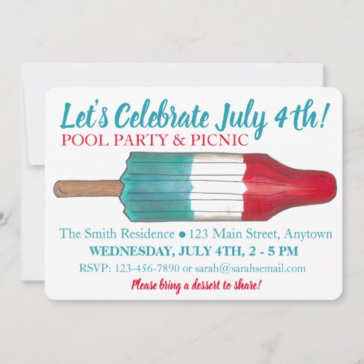 4. Party Rocket Pop Popsizer Feuerwerk Einladung (Vorderseite)