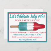 4. Party Rocket Pop Popsizer Feuerwerk Einladungspostkarte (Vorne/Hinten)