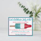 4. Party Rocket Pop Popsizer Feuerwerk Einladungspostkarte (Stehend Vorderseite)