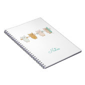 4 Pastel Owls Flying Notebook Notizblock (Rechte Seite)