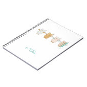 4 Pastel Owls Flying Notebook Notizblock (Linke Seite)