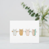 4 Pastellwls Flying Postcard Postkarte (Stehend Vorderseite)