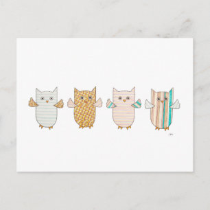 4 Pastellwls Flying Postcard Postkarte