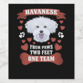 4 Paws 2 Feet 1 Team, Havanna Weinetikett (Einzelnes Label)