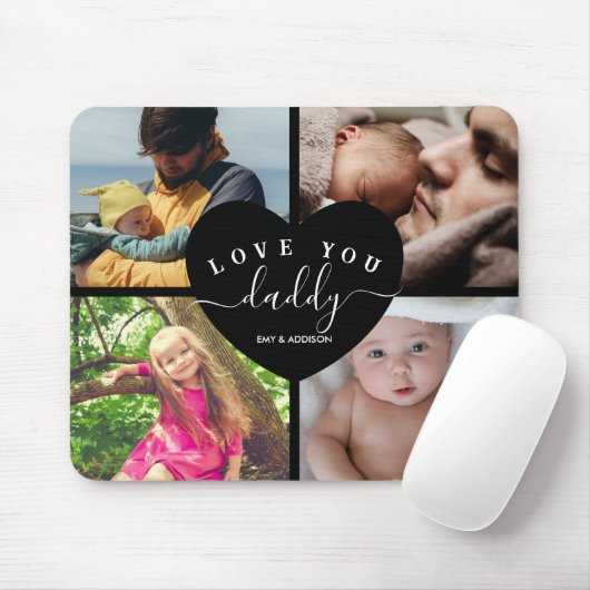 4 Personalisiert Daddy, Collage Custom Text Mousepad (Mit Mouse)