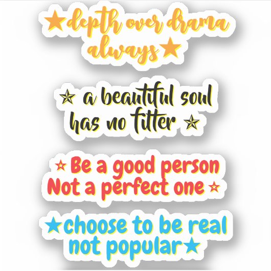 4 Personality Quotes | Motivational Inspirational Aufkleber (Vorderseite)