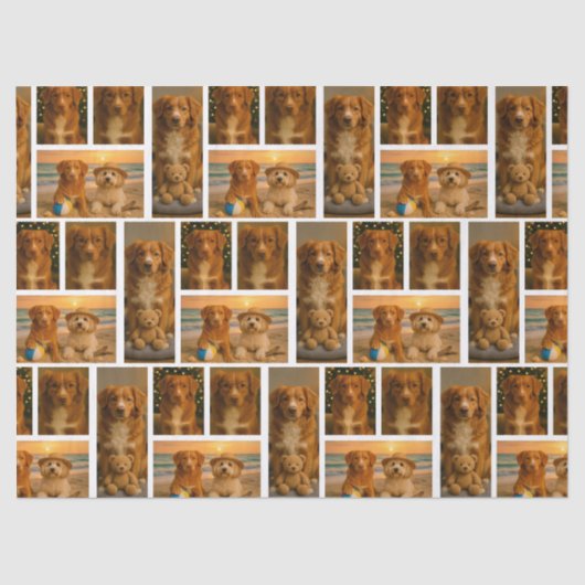 4 Personalized Photo Collage Seidenpapier (Vorderseite)