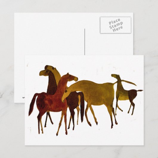 4-PFERDE POSTKARTE (Vorne/Hinten)