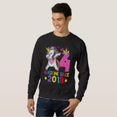 4 Phantastisch seit 2018 Dabbing Unicorn 4. Geburt Sweatshirt (Vorne ganz)