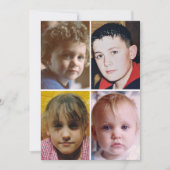 4 photo add message black text flat note card dankeskarte (Vorderseite)