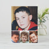 4 photo add message christmas cat baubles dankeskarte (Stehend Vorderseite)