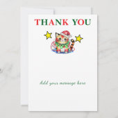 4 photo add message christmas cat baubles dankeskarte (Rückseite)