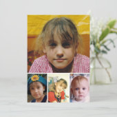 4 photo add message christmas cat tree dankeskarte (Stehend Vorderseite)