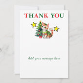 4 photo add message christmas cat tree dankeskarte (Rückseite)