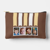 4 photo add name white brown peach zubehörtasche (Vorderseite)