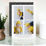 4 Photo and spotty dot back template Karte<br><div class="desc">Spotty Pattern Colorful fun colors,  flat cards. Personalized with your own photographs and text from Ricaso .. add your own details to these stunning cards that will make an impression</div>