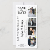 4 Photo Booth Style Wedding Save the Date Bookmark (Vorderseite)